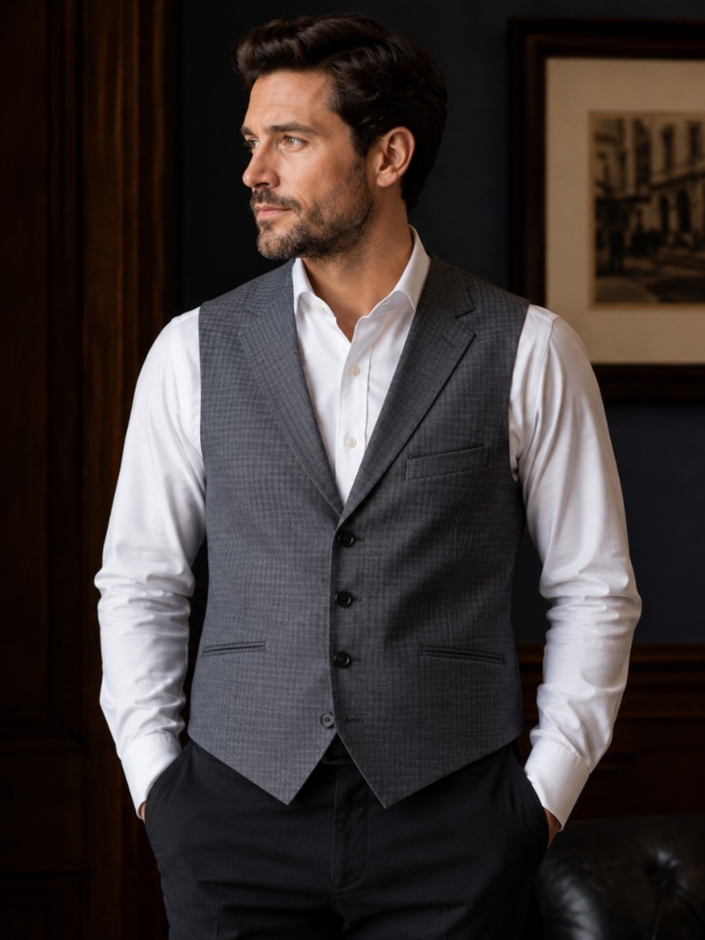 Ted Baker Men's Dress Vest / Waistcoat – Size 40R Grey